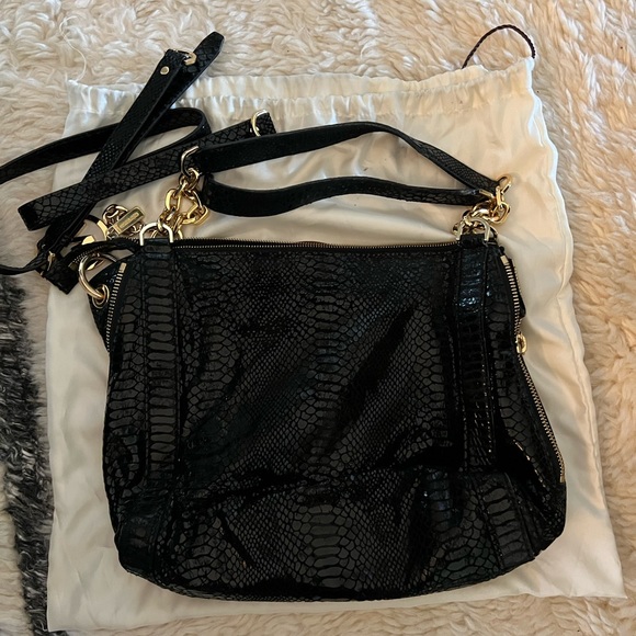 Michael Michael Kors Python Embossed Leather Medium Lilly Chain Tote - Picture 7 of 7